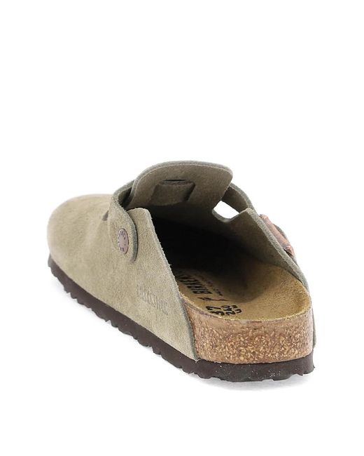 Birkenstock Brown Boston Suede Narrow Slippers for men