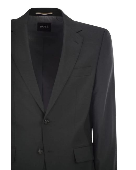 Boss Black Stretch Virgin Wool Blend Suit for men