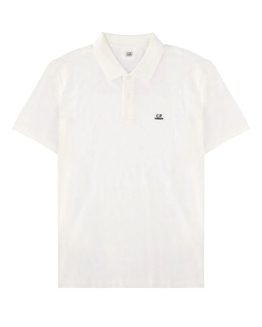 C P Company White Polo With Logo for men