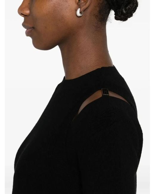 Elisabetta Franchi Black Knit Sweatshirt With Cut-Outs