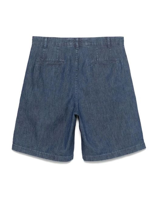 Aspesi Blue Stirato Bermuda Shorts for men