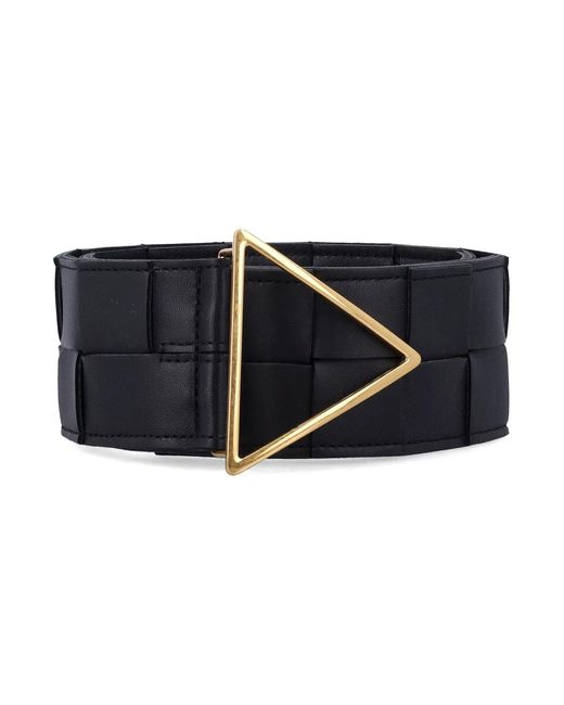 Bottega Veneta Black Intreccio Belt