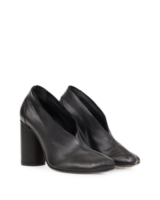 MM6 by Maison Margiela Black Leather Flat Shoes