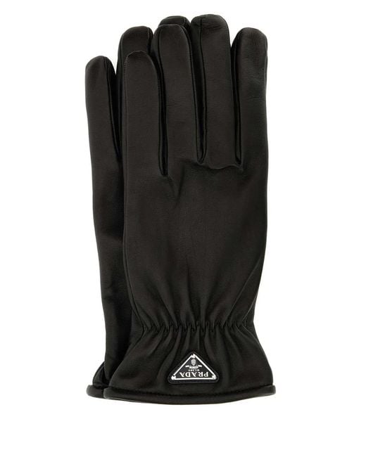 Prada Black Nappa Leather Gloves for men