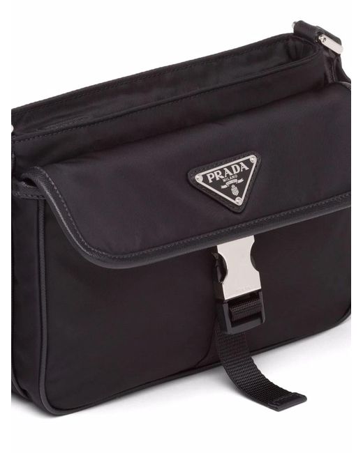 Prada Black Re-Nylon And Saffiano Leather Shoulder Bag for men