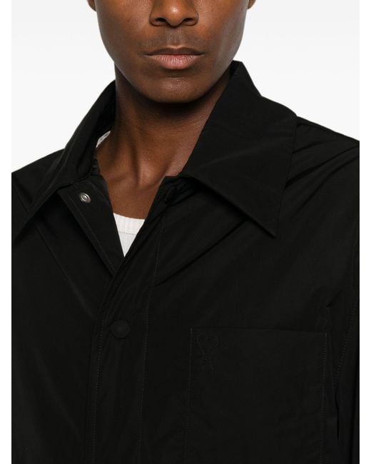 AMI Black Polyester Cotton Padded Overshirt for men