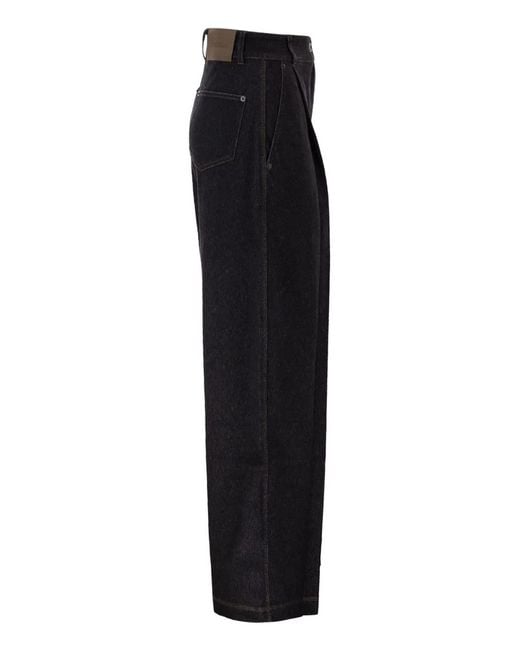 Max Mara Blue "Mxpetereo" Denim Jersey Trousers