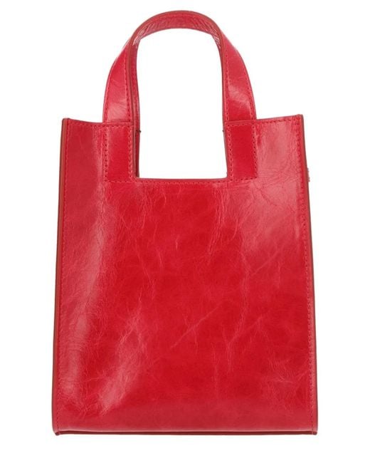 Bally Red Bovine Calf Polyester Handbag