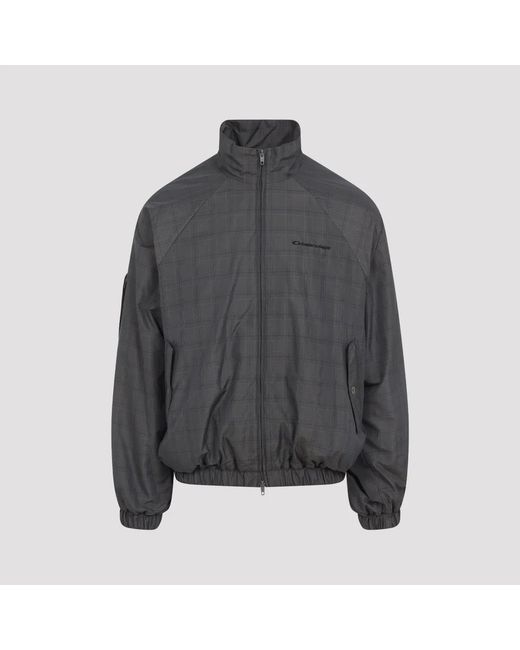 Balenciaga Gray Plaid Zip-Up Jacket for men