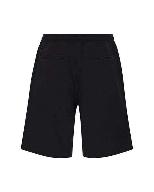 Brunello Cucinelli Black Techno Cotton Fleece Bermuda Shorts for men
