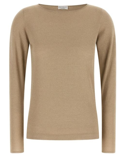 Brunello Cucinelli Natural 'Sparkling' Sweater