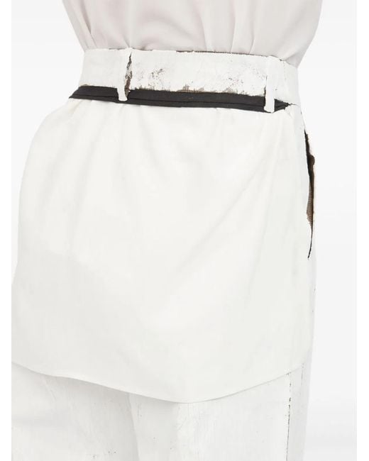 MM6 by Maison Margiela White Wax Trousers