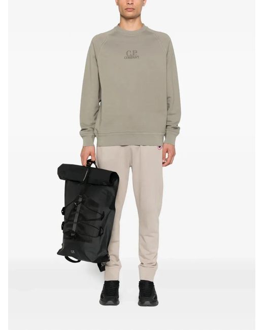 C P Company Gray C.P.Company Sweatshirt With Embroidered Logo for men