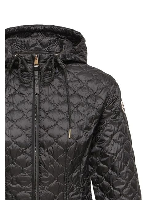 Moncler Black Arum Hooded Mid-Length Down Jacket