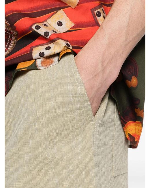 Drole de Monsieur White Cotton Bermuda Shorts for men