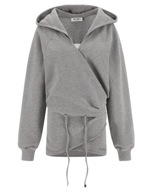 The Attico Gray Hooded Dress