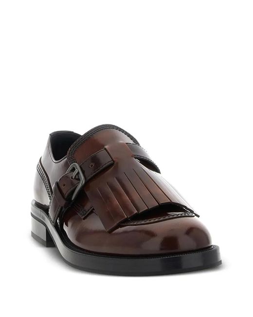 Church's Brown Piper Leather Loafers With Fringe & Buckle Detail