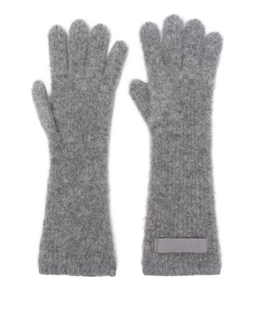Jacquemus Gray Full-Finger Ribbed Gloves