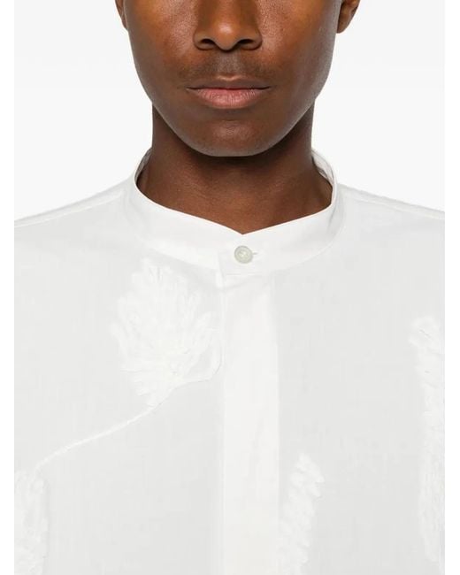 HOMME PLISSÉ White Homme Plisse Homme Plisse Issey Miyake Band-Collar Shirt for men