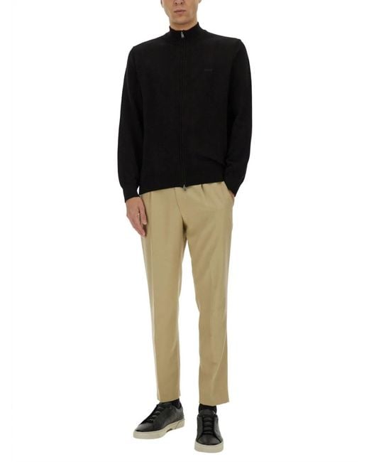 Boss Black Shirt With Zip for men