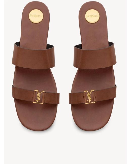 Saint Laurent Brown Babylone Slides