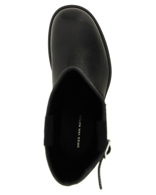 Dries Van Noten Black Biker Boots for men