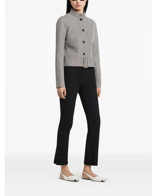 Courreges Gray Courregès Houndstooth Pattern Jacket With Buckle