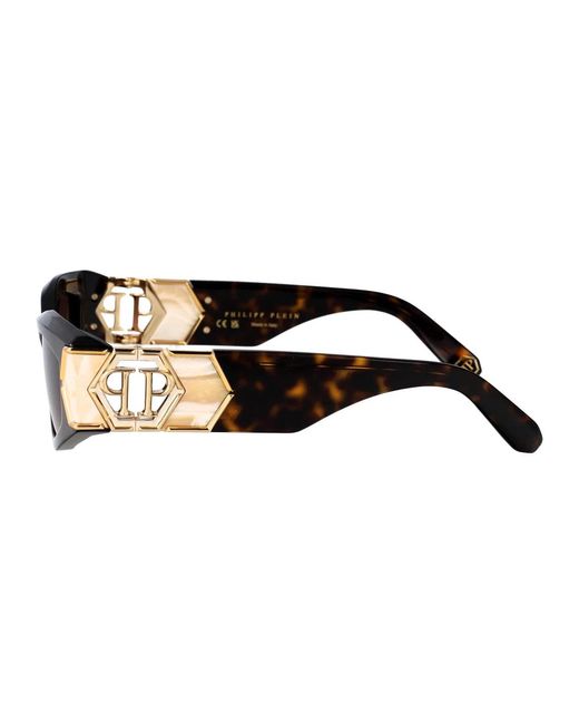 Philipp Plein Brown Acetate+Metal Sunglasses