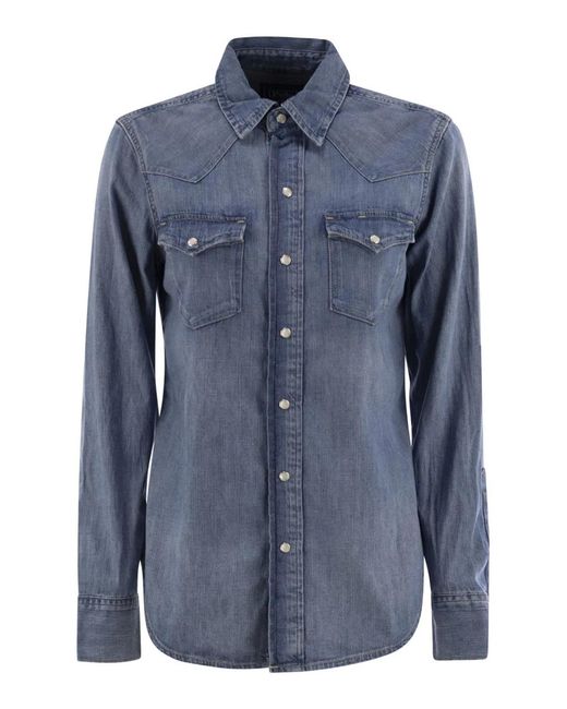 Polo Ralph Lauren Blue Denim Western Shirt