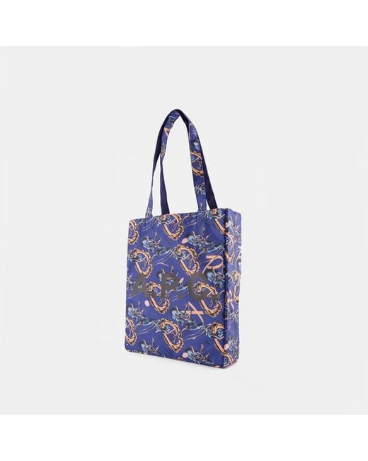 A.P.C. Blue Lou Reversible Shopper Bag for men