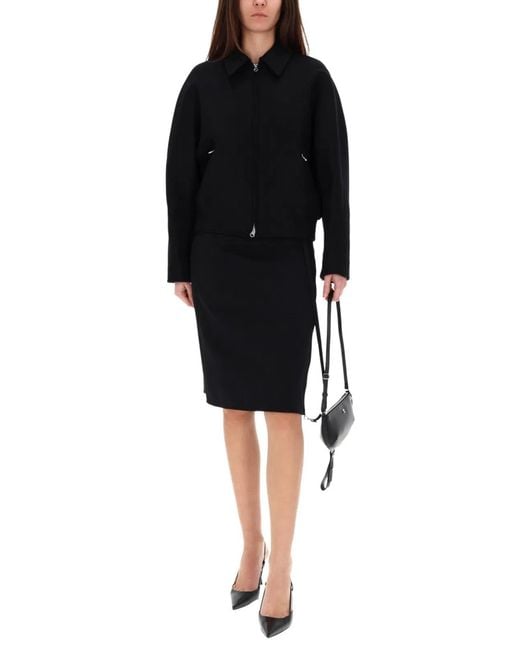 Courreges Black Courregès Wool Bomber Jacket