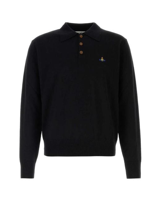 Vivienne Westwood Black Mark Ls Polo for men