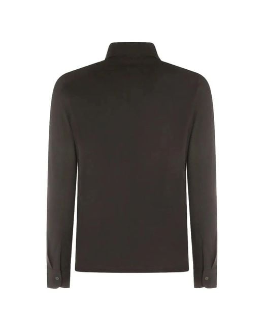 Zanone Black Short Sleeves Polo Shirt for men