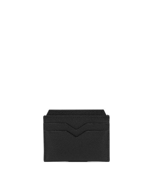 Valextra Black "4 Cc" Card Holder for men