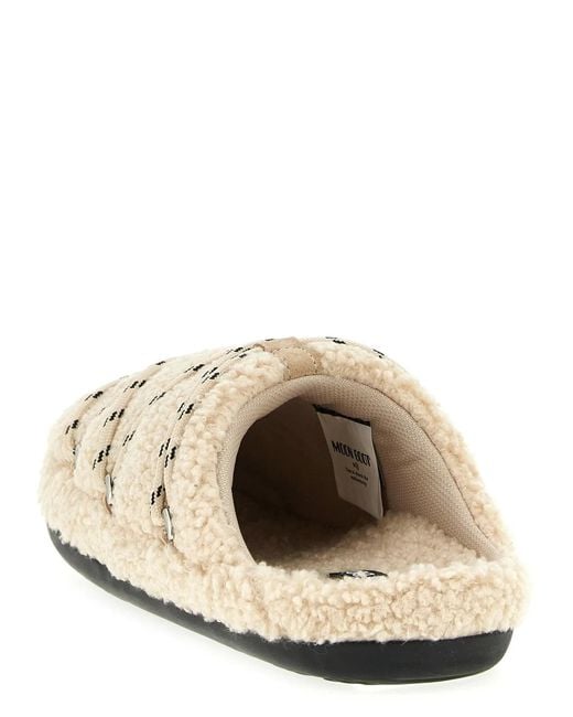 Moon Boot Natural 'Teddy Slipper' Mules