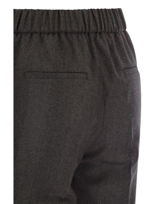 Peserico Gray Stretch Virgin Wool Trousers