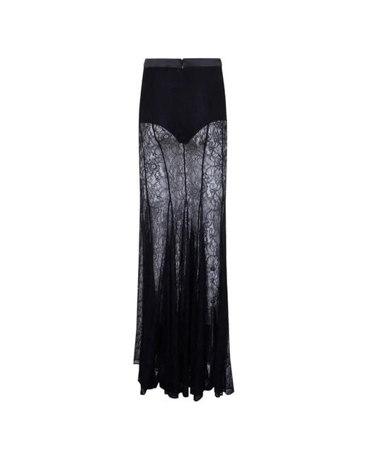 Elisabetta Franchi Black Lace Maxi Skirt