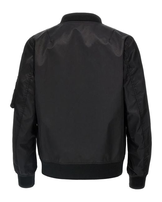 Valentino Garavani Black Logo Bomber Jacket for men