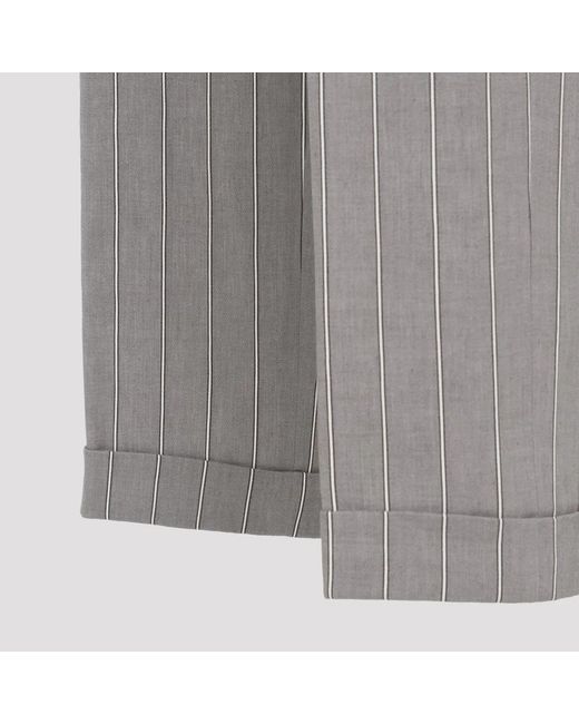 Peserico Gray Linen Cotton Pants