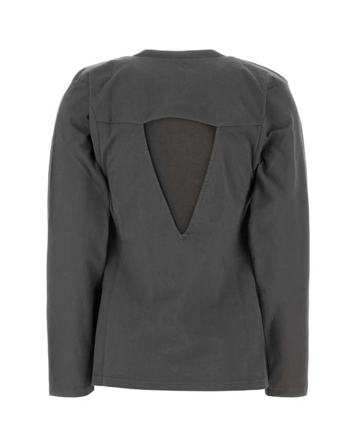 Jil Sander Gray T-Shirt Cn Ls W/Back Hole