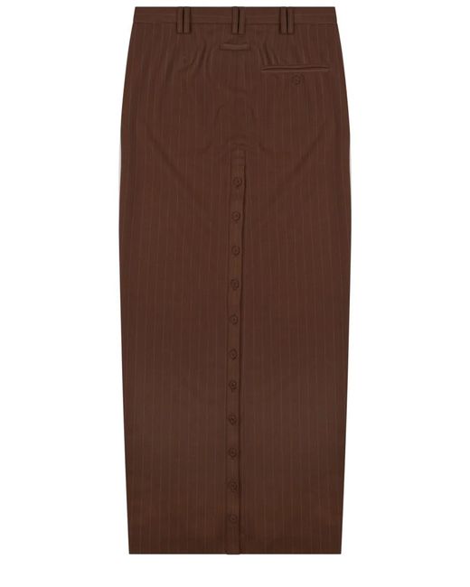 Jean Paul Gaultier Brown Gonna Midi Con Bottoni