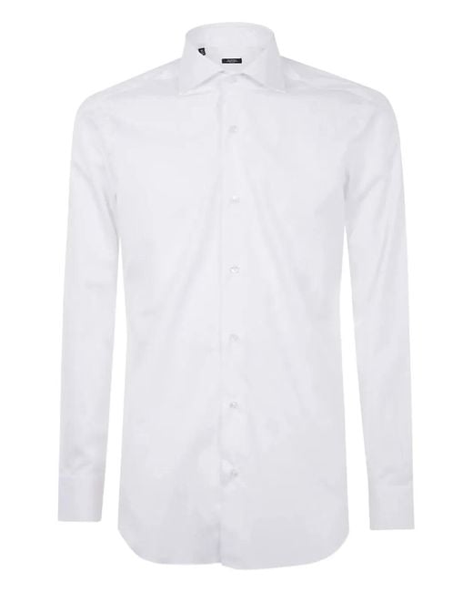 Barba Napoli White Classic Popeline Shirt for men