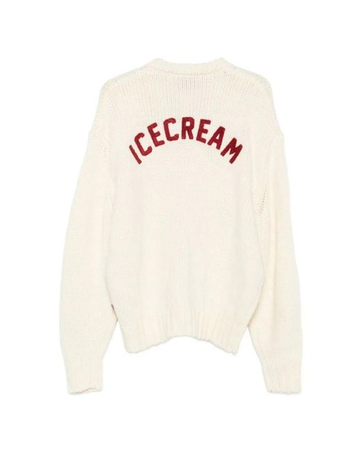 BBCICECREAM White Chunky Knit Cardigan for men