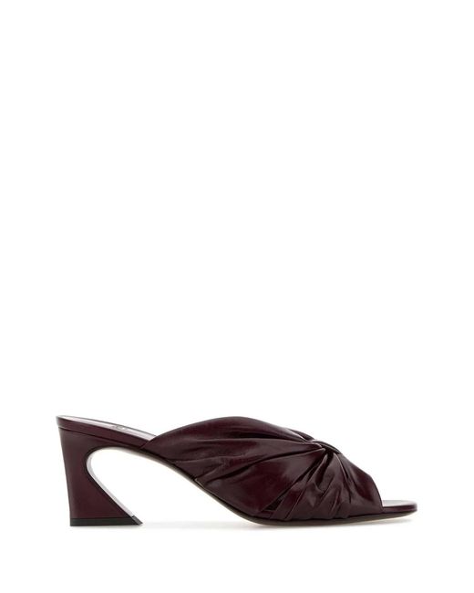 Fendi Brown Slide Nappa Lucida
