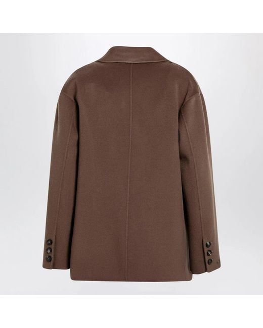 Max Mara Brown Double-Wool Single-Breasted Jacket