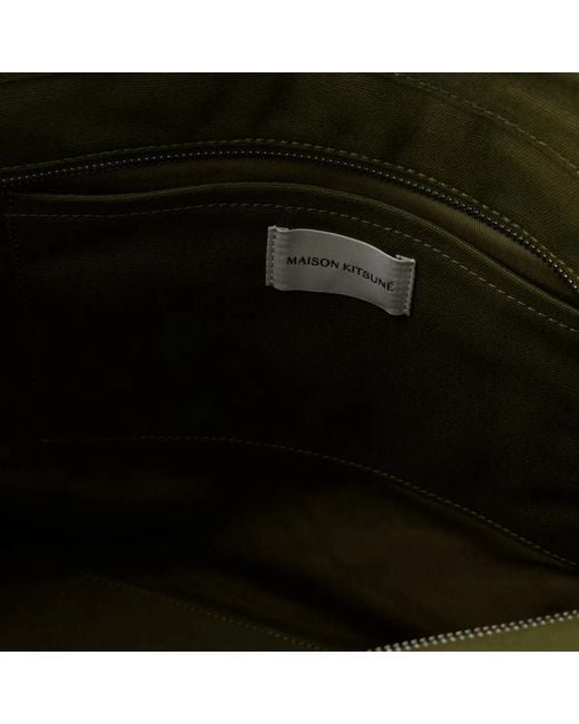 Maison Kitsuné Green Maison Kitsuné Fox Head Large Shopper Bag