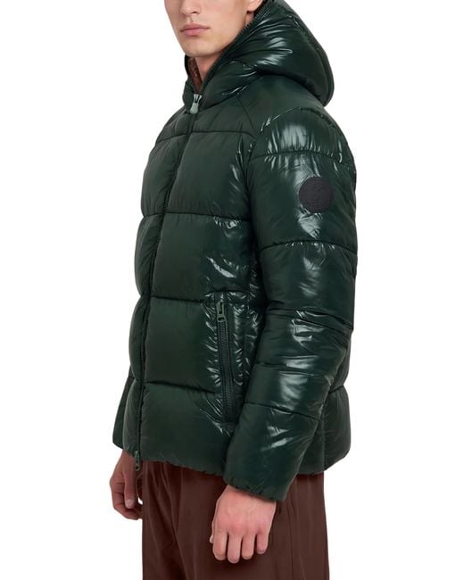Save The Duck Green Puffer Jacket Edgard for men