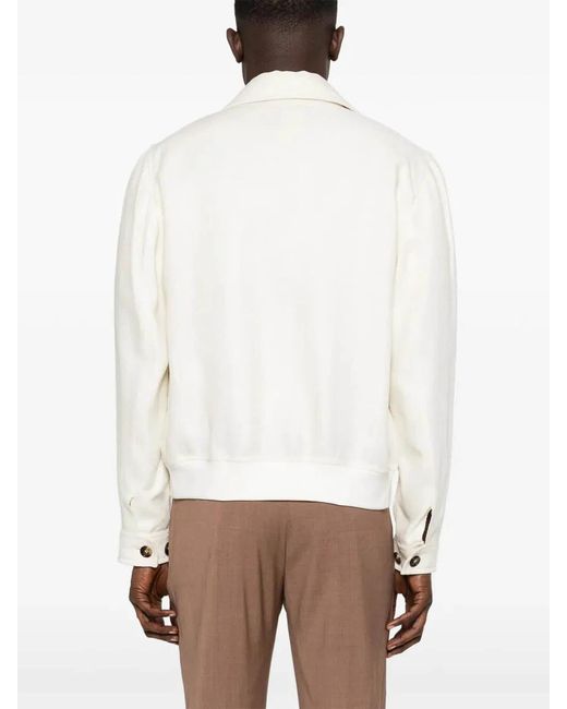Brunello Cucinelli White Bomber Jacket for men