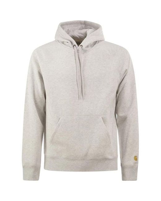 Carhartt Gray Hoodie With Embroidered Logo