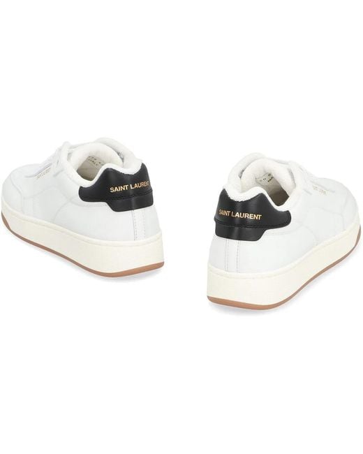 Saint Laurent White Sl/61 Logo-Print Low-Top Sneakers for men